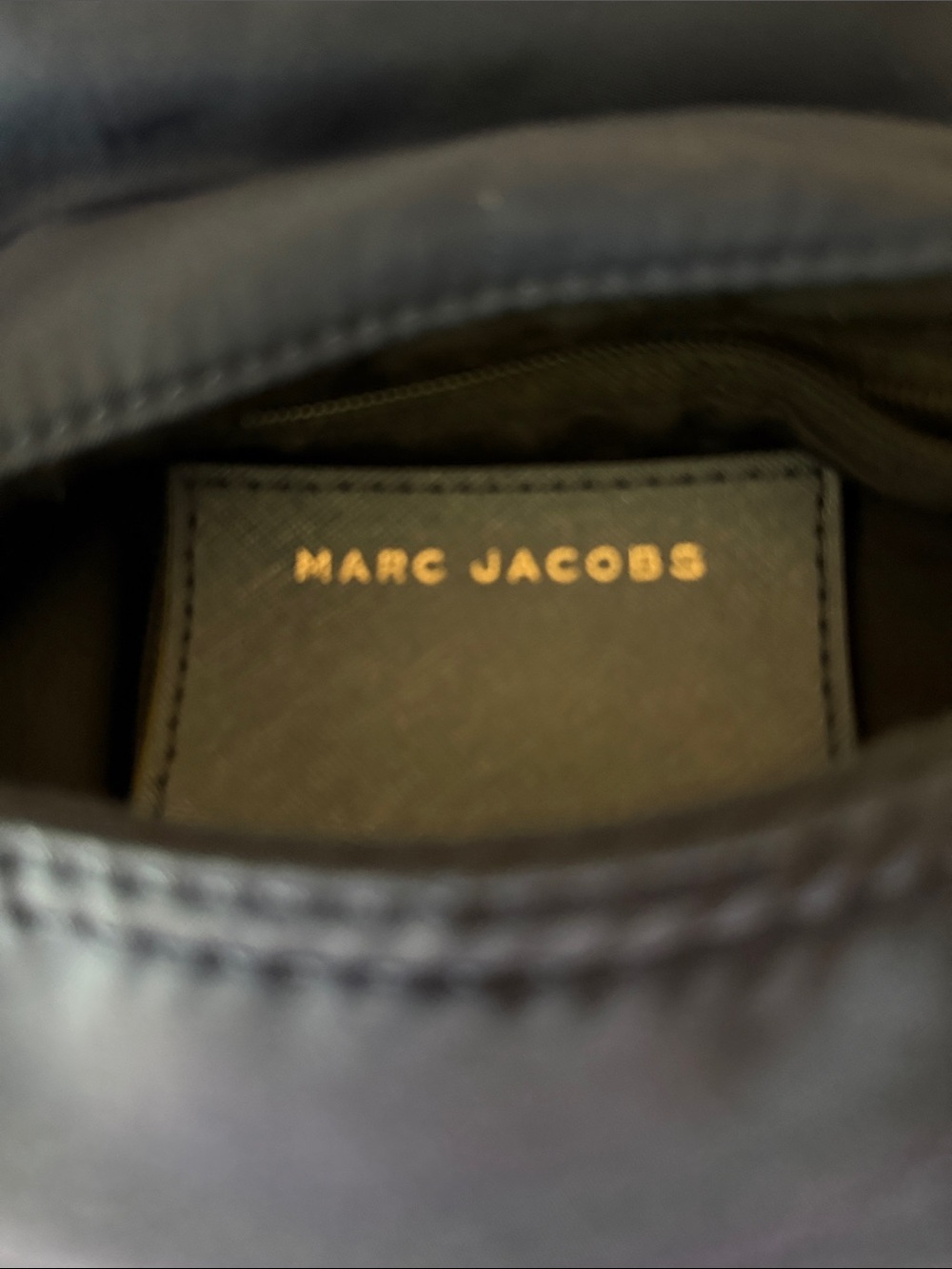 Marc Jacobs nylon Trooper Nomad crossbody, navy w/gold hardware,  zip pockets. - Picture 6 of 14
